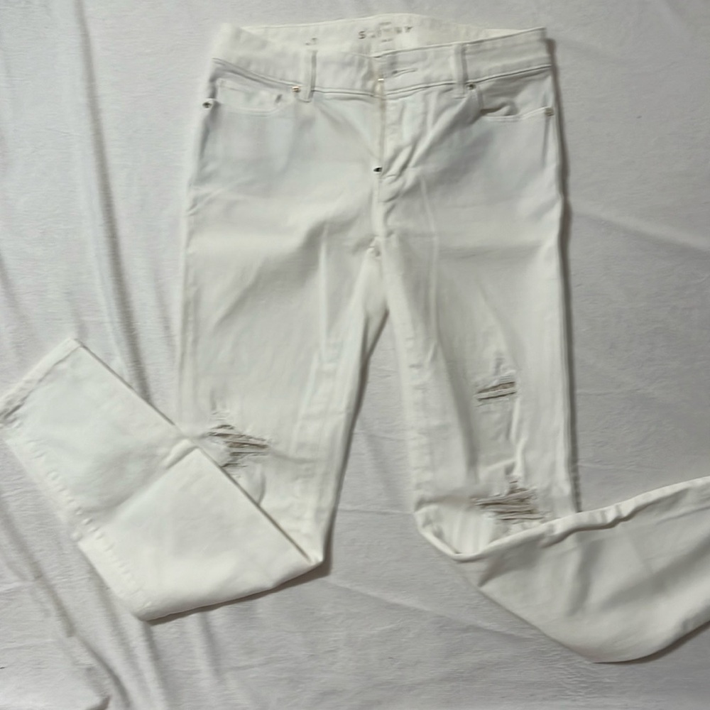 WHBM white skinny crop jeans